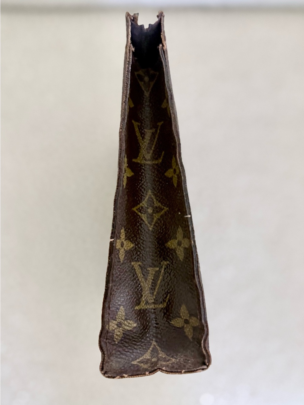 Louis Vuitton Brown Canvas Pouch with Gold Hardware - Picture 9 of 12
